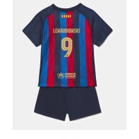 Fotbalové Dres Barcelona Robert Lewandowski #9 Dětské Domácí 2022-23 Krátký Rukáv (+ trenýrky)
